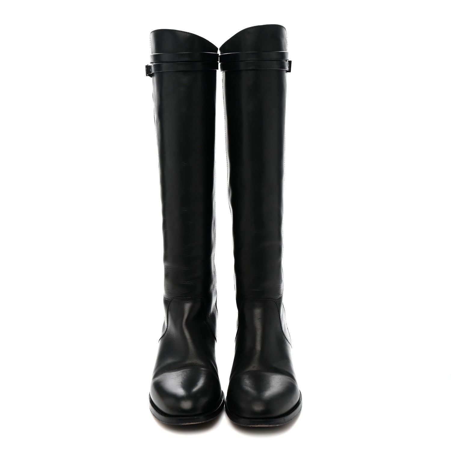 Jimmy Choo Calfskin Hyson Riding Boots 37.5 Black 2 of 9