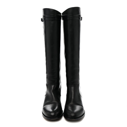 Jimmy Choo Calfskin Hyson Riding Boots 37.5 Black 2 of 9