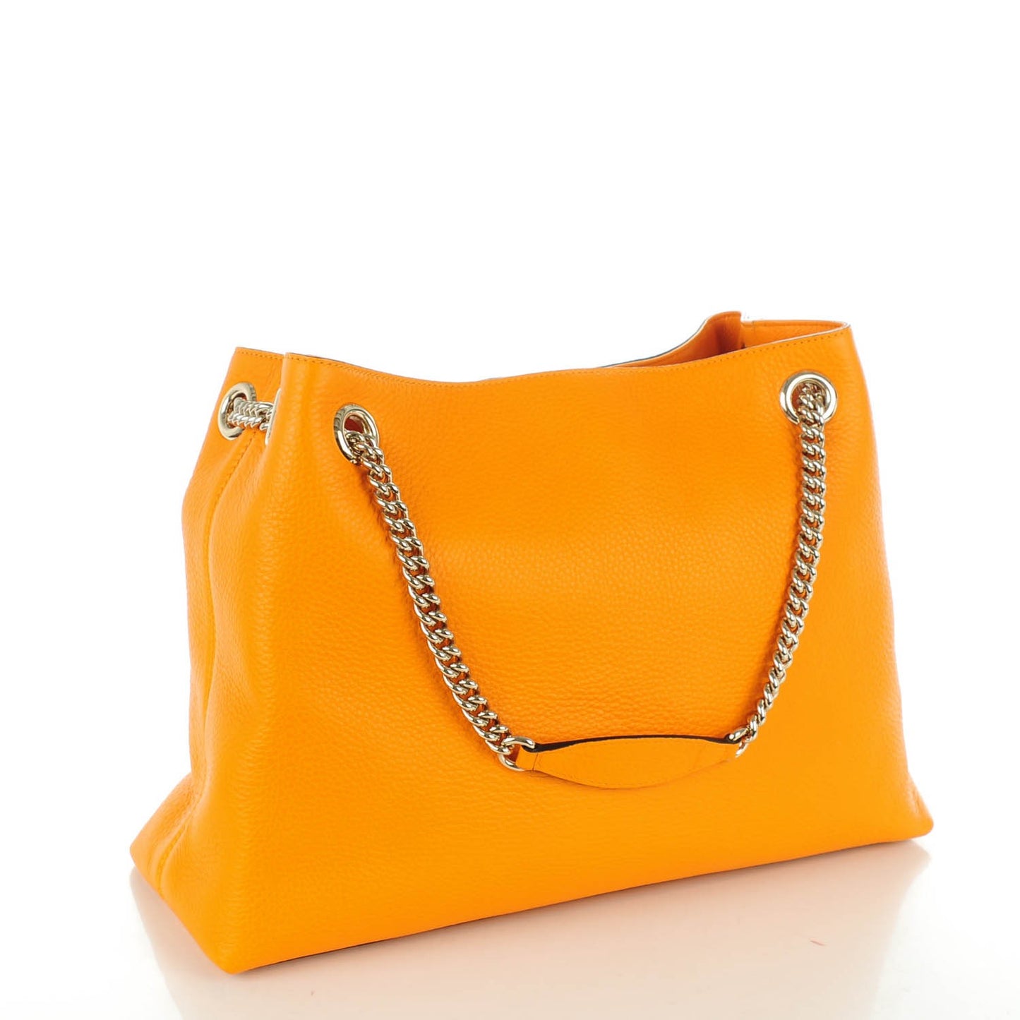 Pebbled Calfskin Medium Soho Chain Shoulder Bag Curcuma
