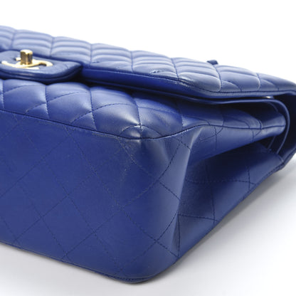 Chanel Lambskin Quilted Jumbo Double Flap Blue 6 of 9