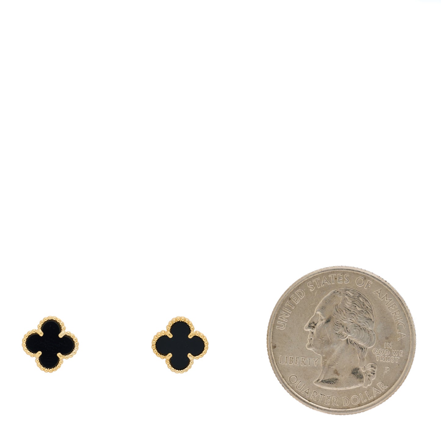 18K Yellow Gold Black Onyx Sweet Alhambra Earrings