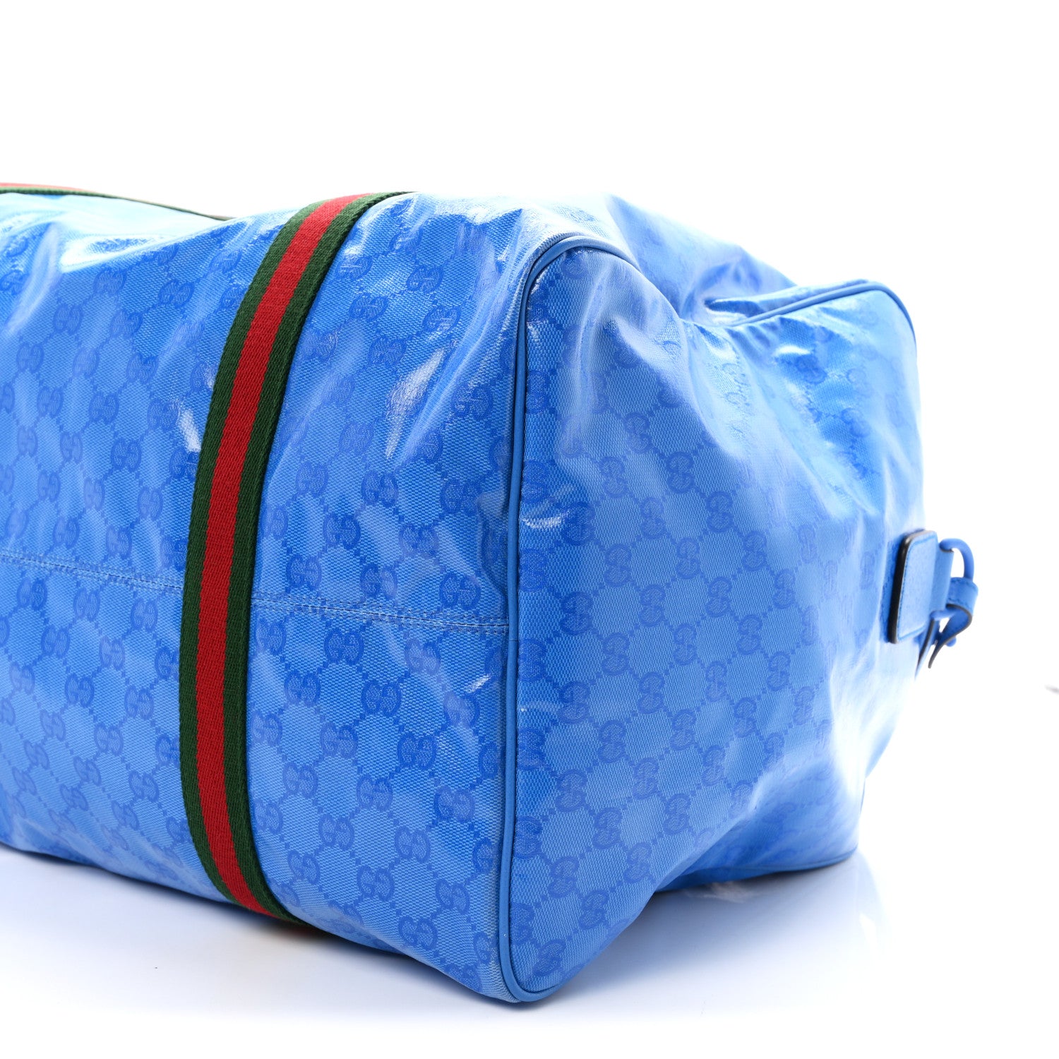 Gucci Crystal Monogram Web Medium Duffle Bag Blue 9 of 11