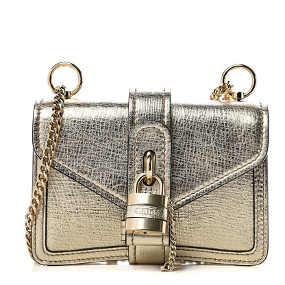 Chloe Metallic Textured Calfskin Aby Convertible Chain Shoulder Bag Gold 1 of 11