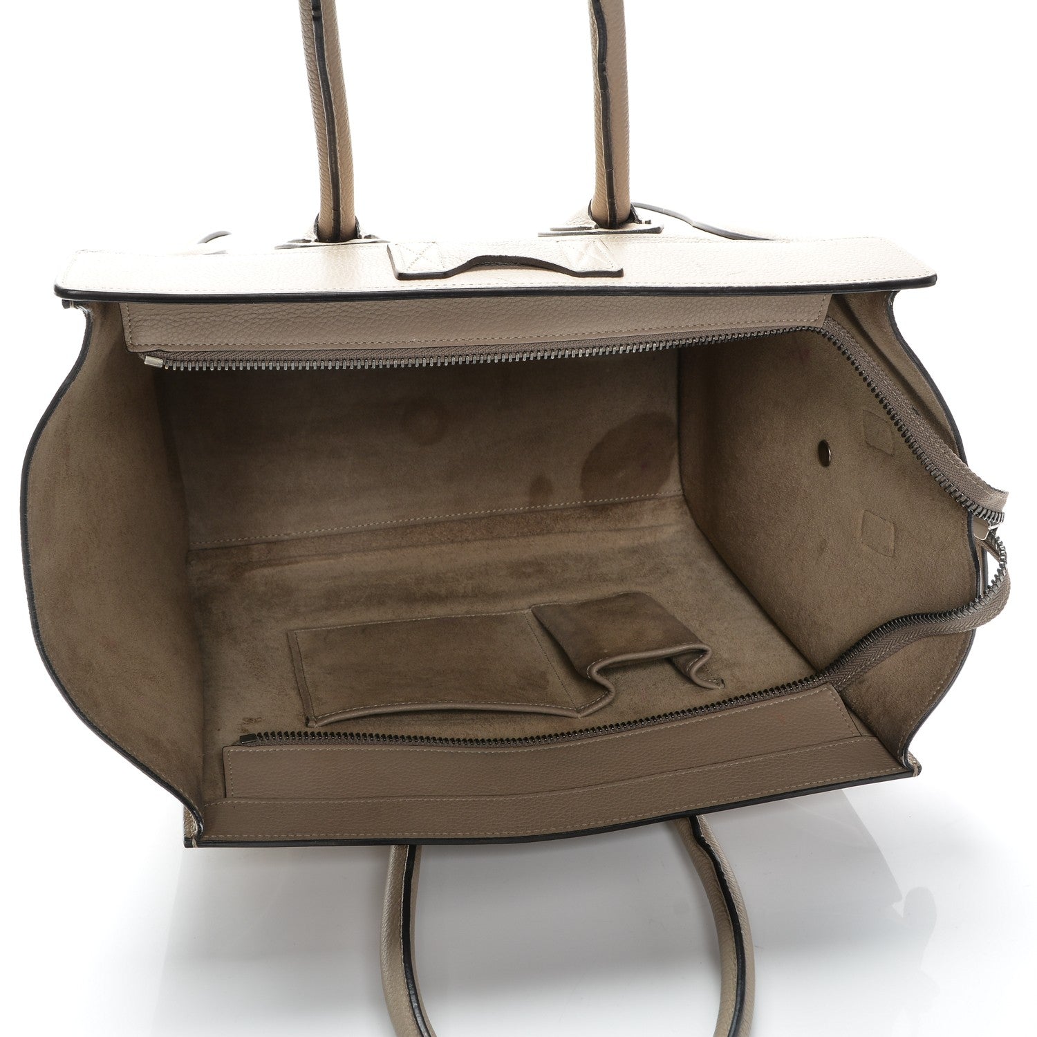 Celine Drummed Calfskin Mini Luggage Dune 5 of 12