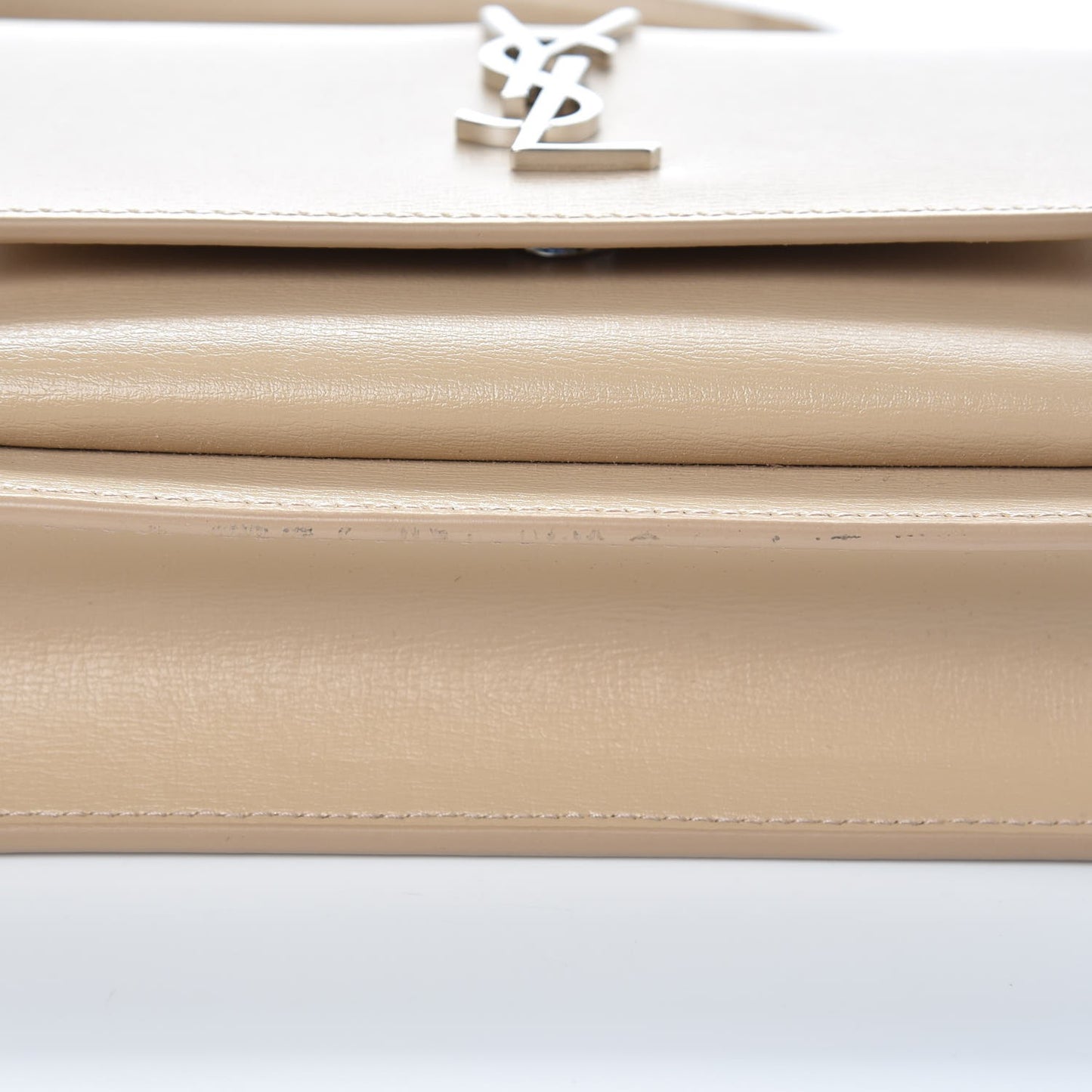 Calfskin Monogram Sunset Chain Wallet Nude Powder