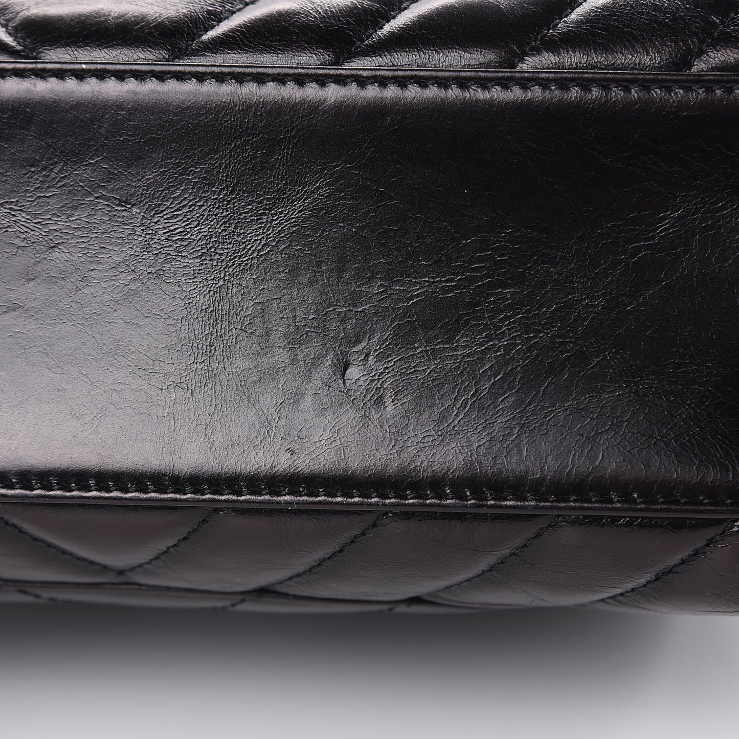 Calfskin Chevron Quilted Mini Coco Handle Flap Black