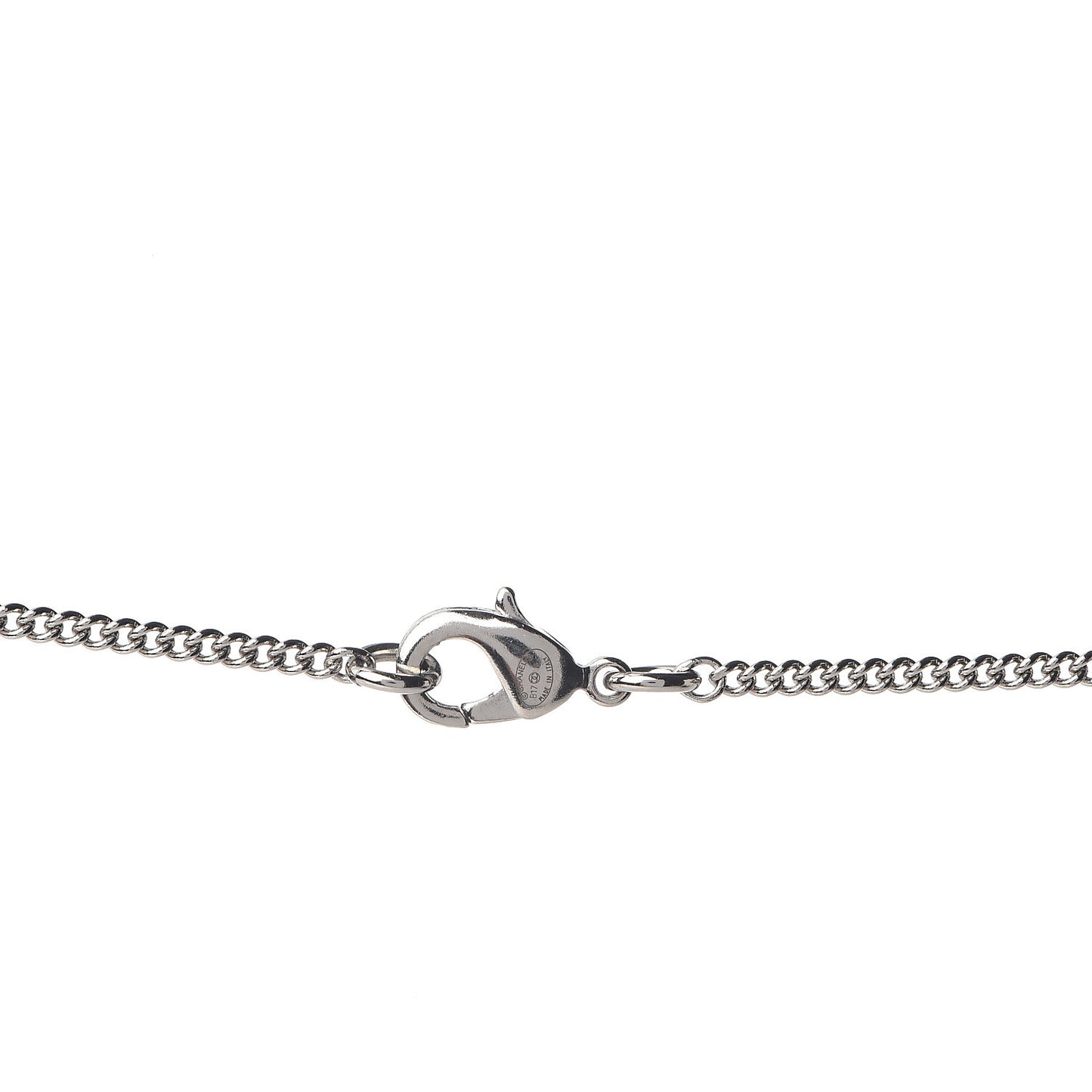 Crystal CC Drop Pendant Necklace Silver