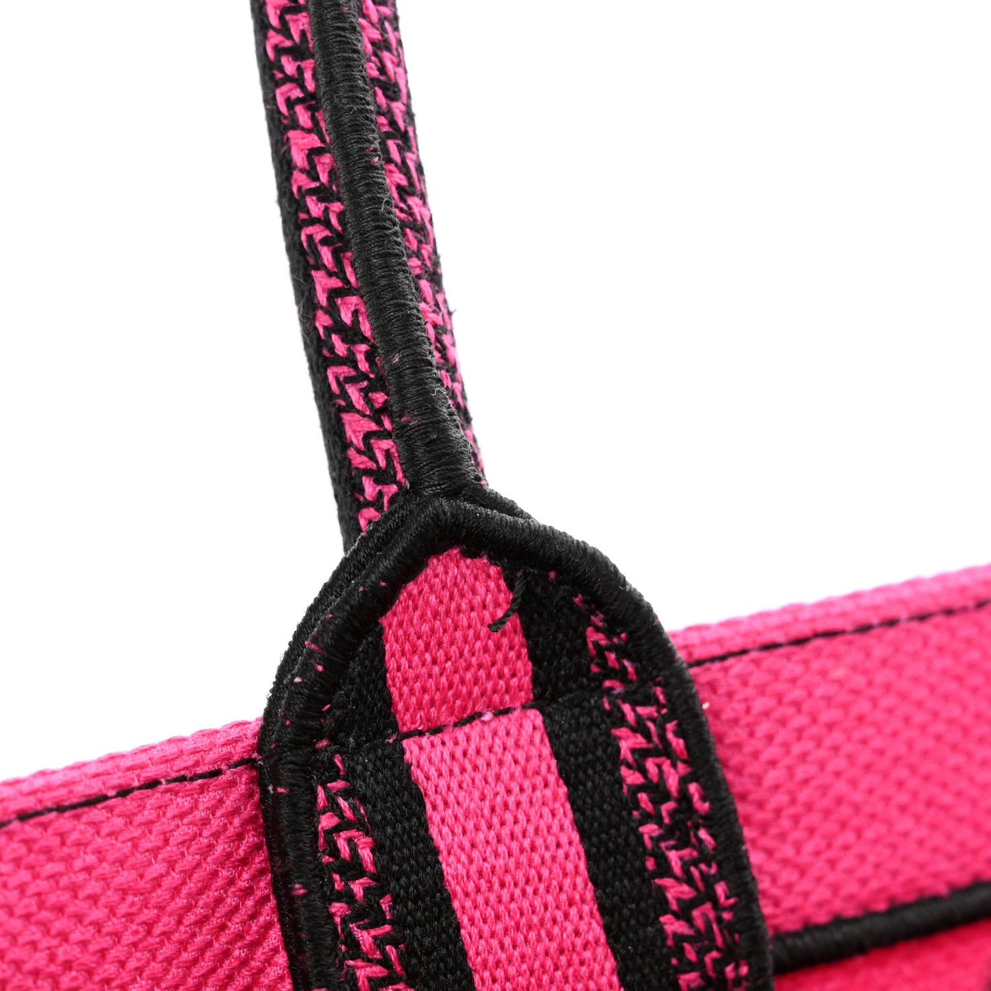Canvas Embroidered Large Zoom Pop Toile de Jouy Book Tote Fuchsia Multicolor