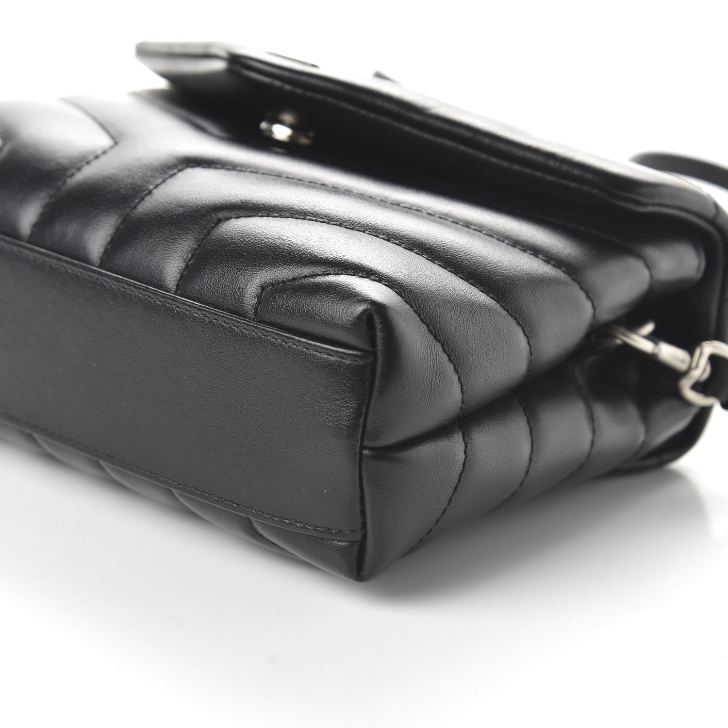 Saint Laurent Calfskin Y Quilted Monogram Toy Loulou Crossbody Bag Black 7 of 9