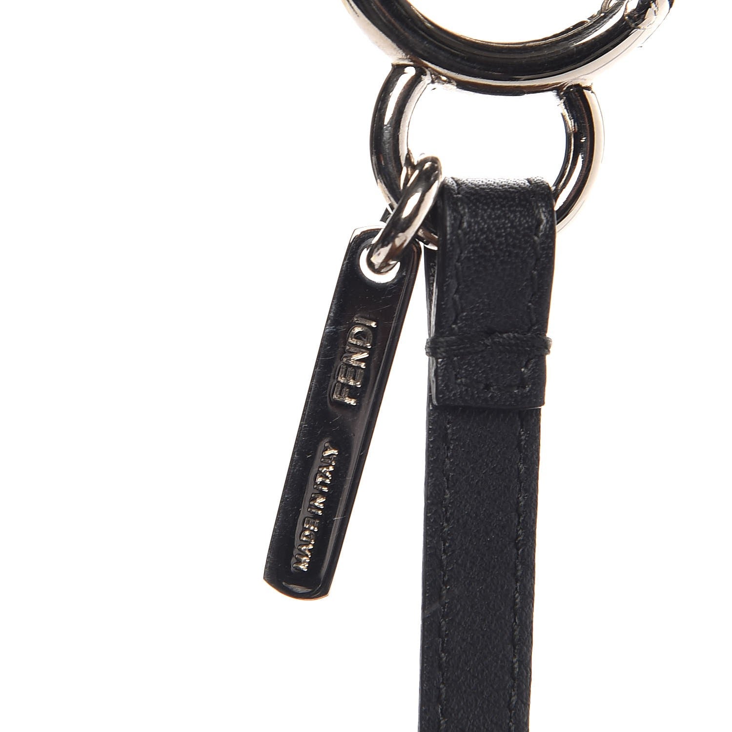 Fendi Fox Mink Rabbit Fur Vitello Flamingo Kooky Monster Bag Bug Charm Zucca Multicolor Black 4 of 4