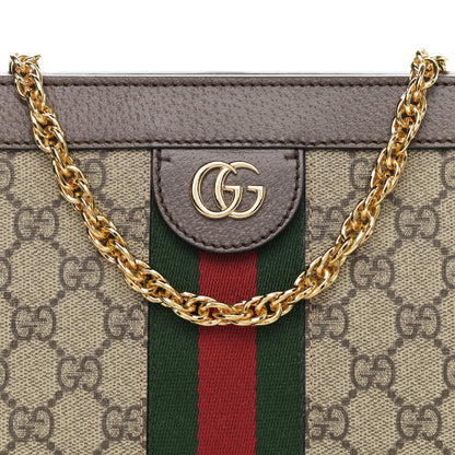Gucci GG Supreme Monogram Web Small Ophidia Chain Shoulder Bag Brown 8 of 10