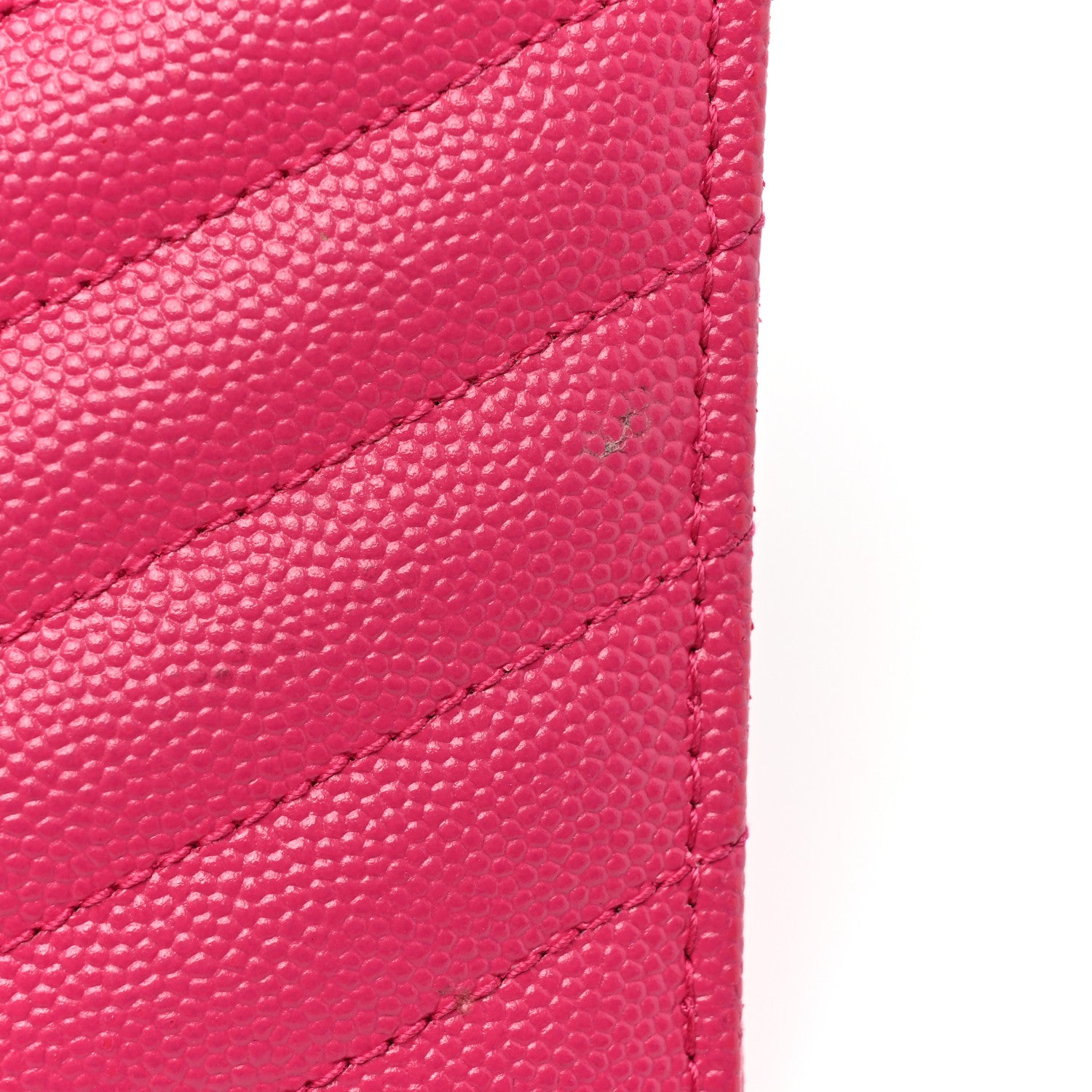 Saint Laurent Grain De Poudre Chevron Monogram Bill Pouch Bright Pink 12 of 13