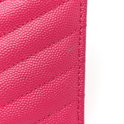 Saint Laurent Grain De Poudre Chevron Monogram Bill Pouch Bright Pink 12 of 13