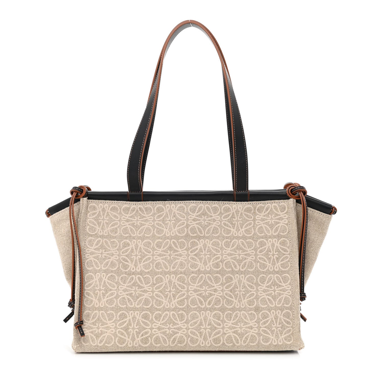 Jacquard Anagram Calfskin Small Cushion Tote Beige Black