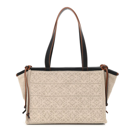 Loewe Jacquard Anagram Calfskin Small Cushion Tote Beige Black 1 of 9