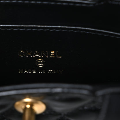 Chanel Shiny Aged Calfskin Quilted Mini Nano Kelly Shopper Black 6 of 10