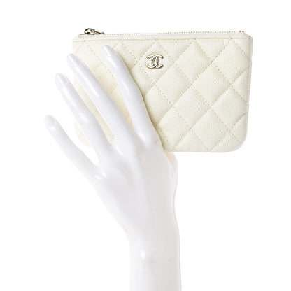 Chanel Caviar Quilted Small Cosmetic Case White 2 of 8