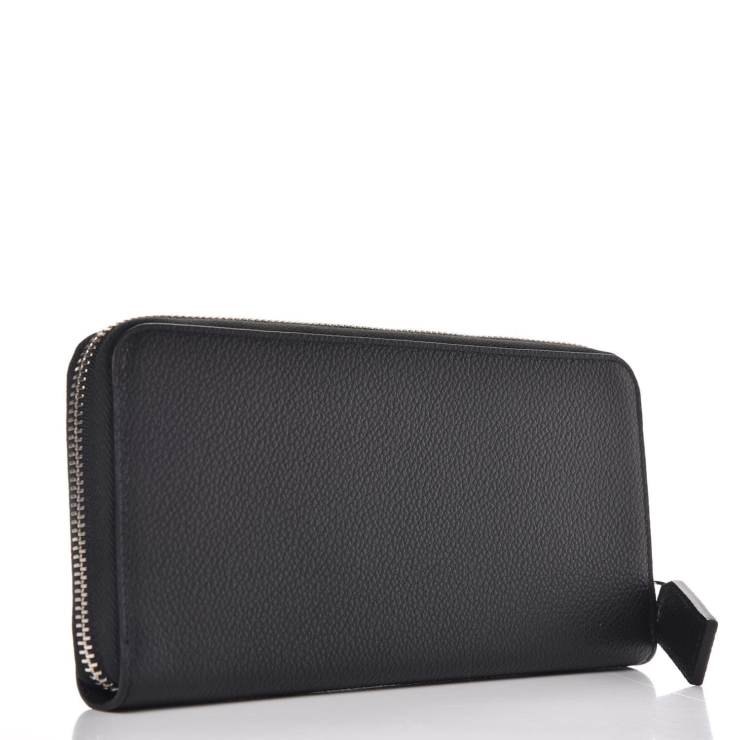 Saint Laurent Grained Calfskin Rive Gauche Zip Around Wallet Black 3 of 8