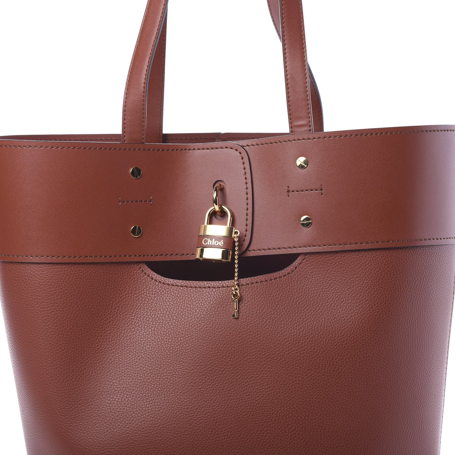 Chloe Smooth Grained Calfskin Medium Aby Tote Sepia Brown 8 of 10