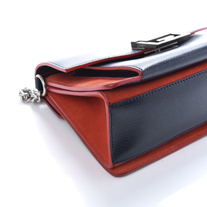 Givenchy Goatskin Suede Small GV3 Shoulder Bag Blue Red 7 of 8