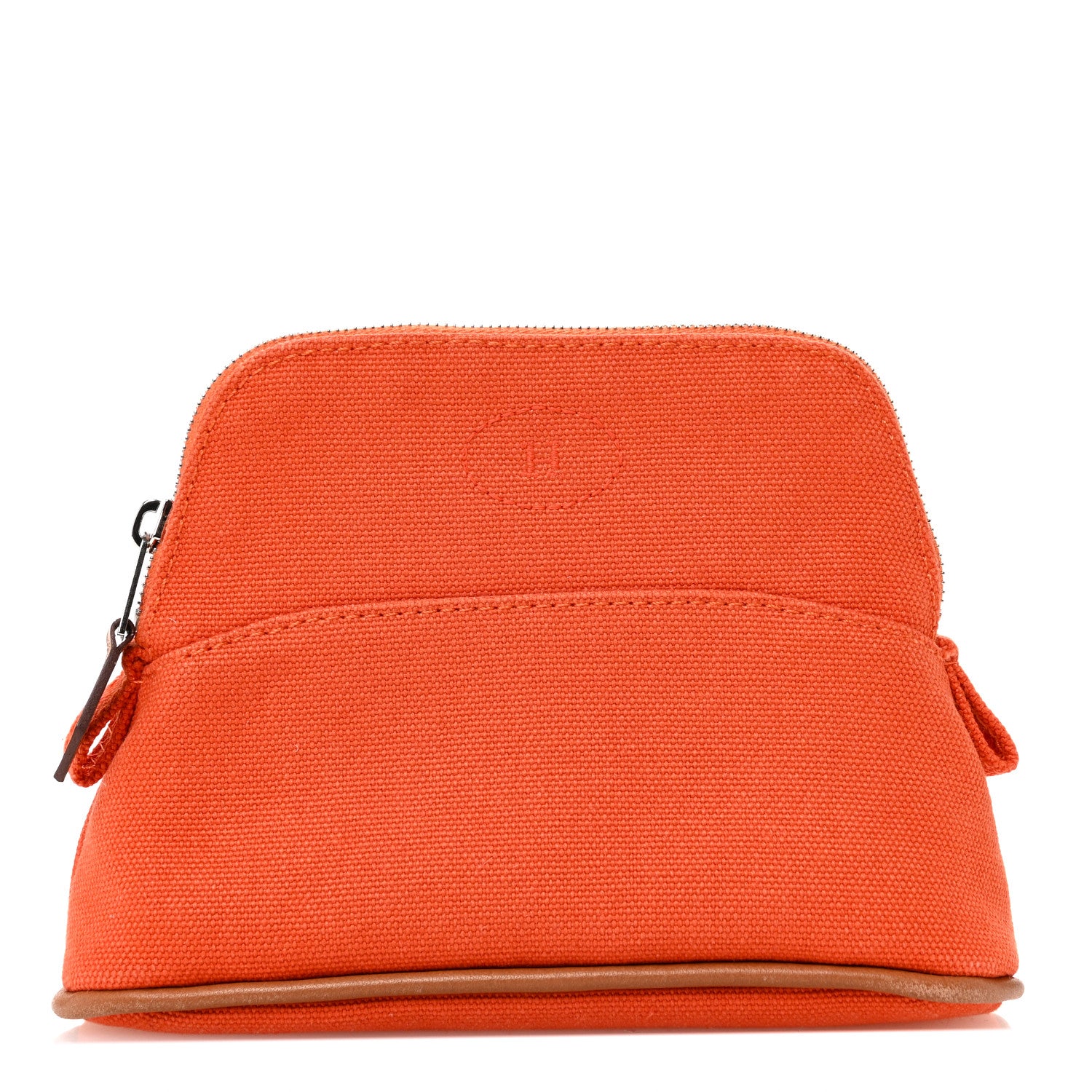 Hermes Cotton Canvas Mini Mini Bolide Travel Cosmetic Pouch Feu 1 of 8