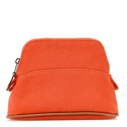 Hermes Cotton Canvas Mini Mini Bolide Travel Cosmetic Pouch Feu 1 of 8