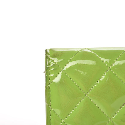 Chanel Patent Quilted Brilliant Yen Wallet Green 7 of 14
