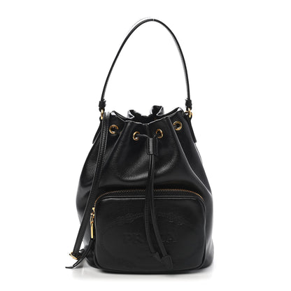 Prada Vitello Daino Drawstring Bucket Black 1 of 7