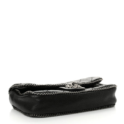 Chanel Distressed Lambskin Medium Leo Lion Flap Black 4 of 12
