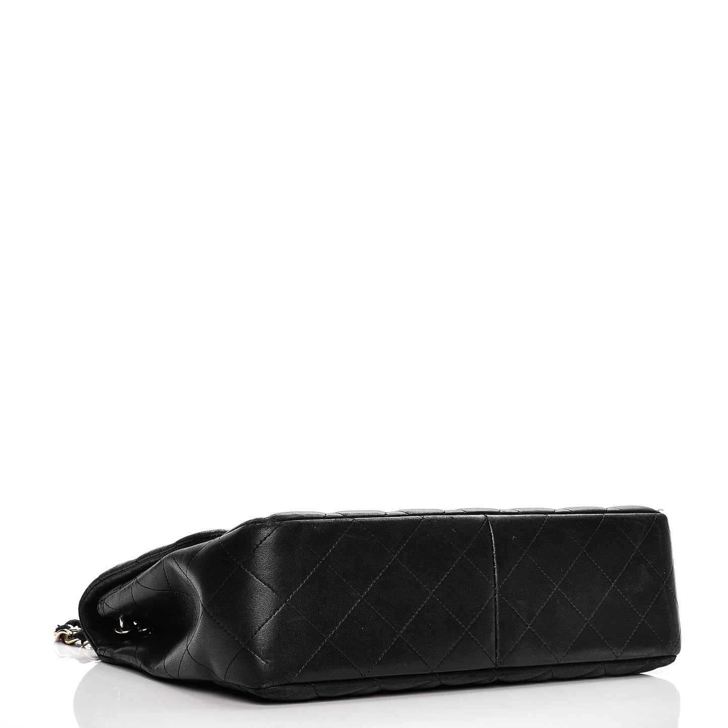 Lambskin Quilted Jumbo Single Flap Black