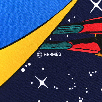 Hermes Silk Space Derby Scarf 90 Marine Rose Vif Multicolor 4 of 5