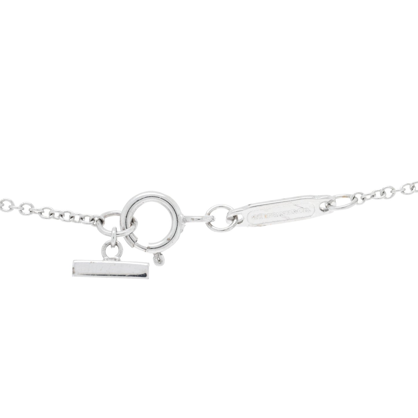 18K White Gold Small T Smile Pendant Necklace