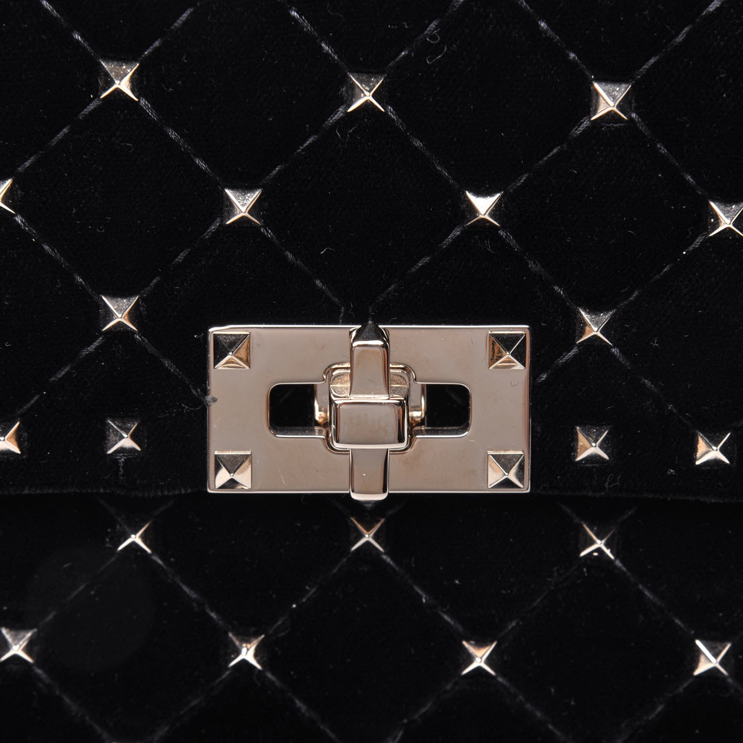 Valentino Garavani Velvet Medium Rockstud Spike Shoulder Bag Black 14 of 15