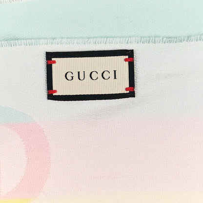 Gucci Wool Cotton Jacquard Magmadera Striped Scarf Pastel Multicolor 3 of 4