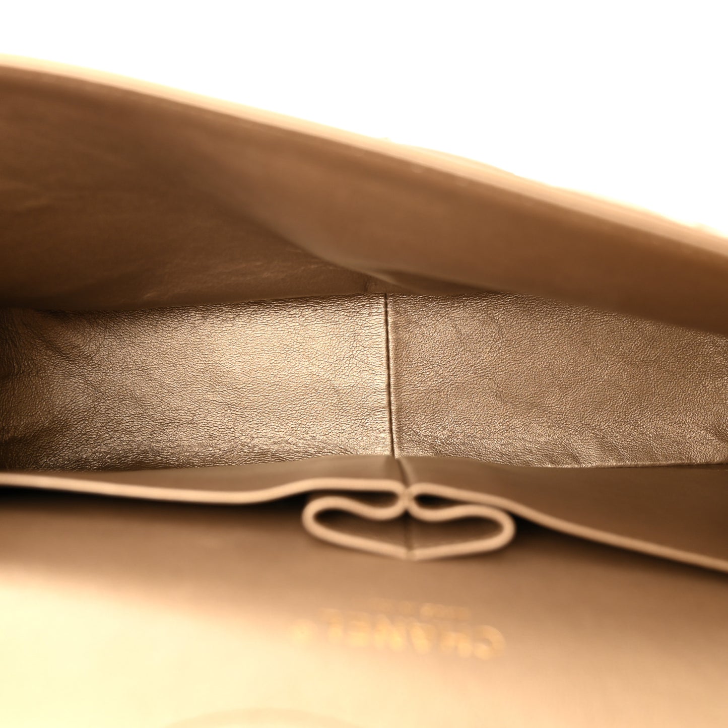 Metallic Lambskin Quilted Jumbo Double Flap Gold