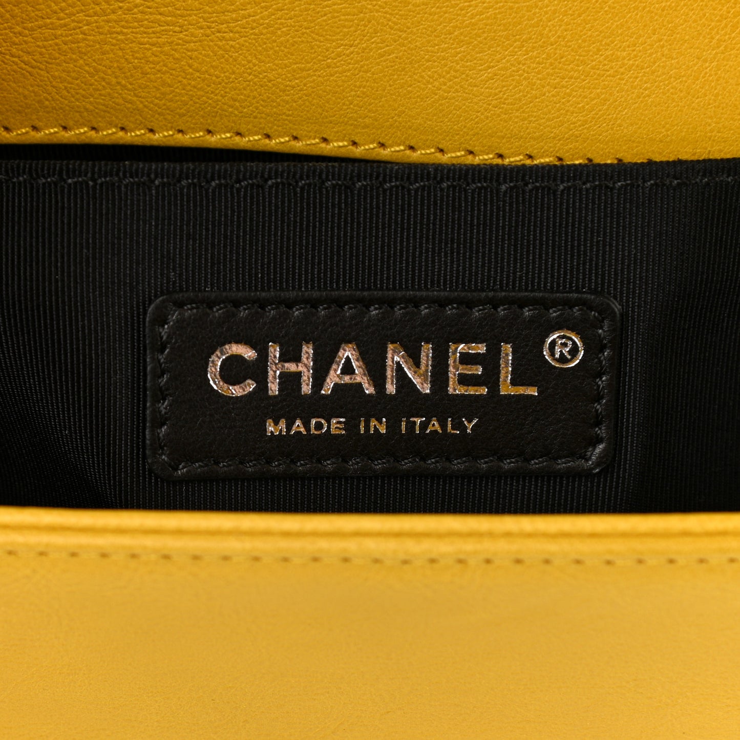 Calfskin Quilted Medium Boy Flap Yellow
