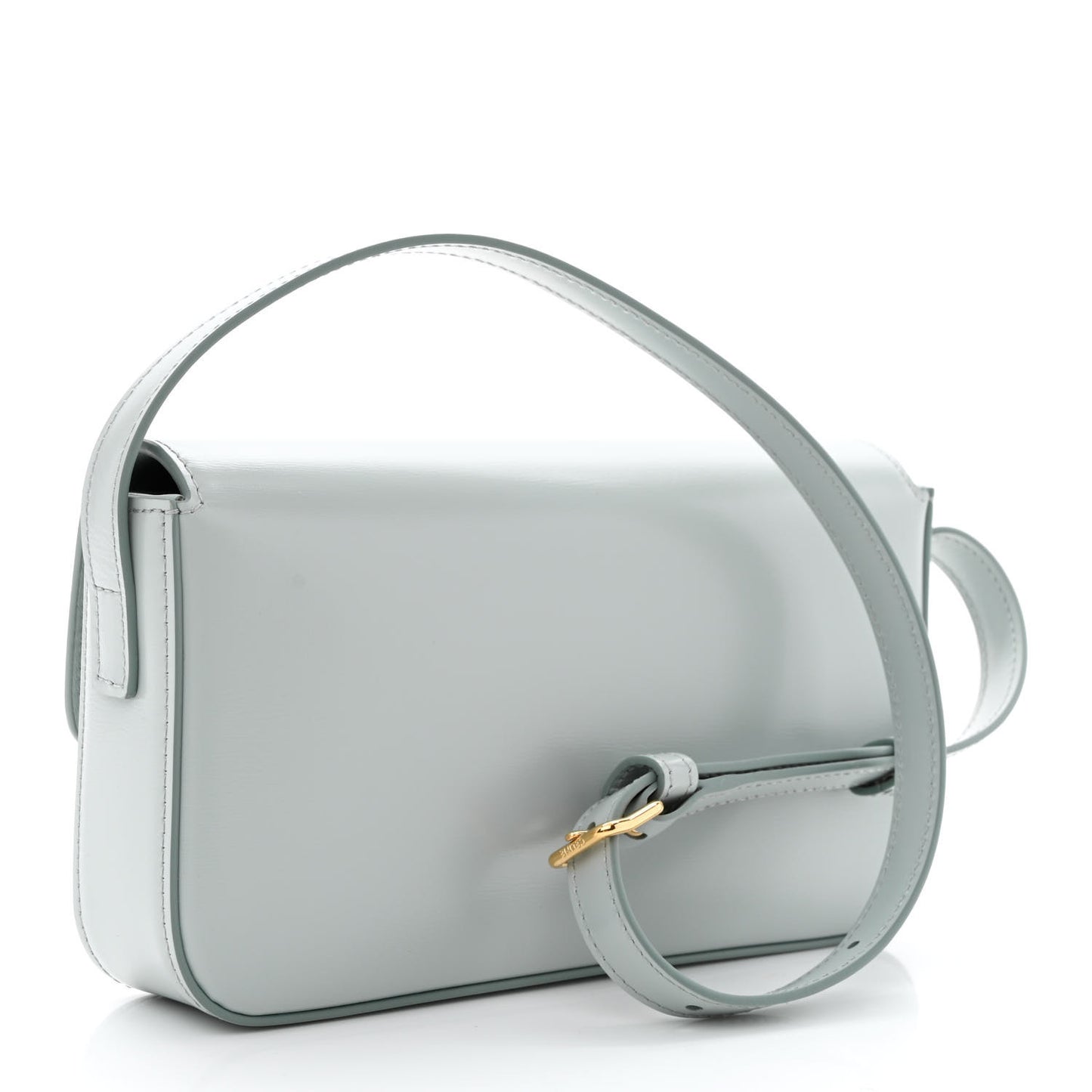 Shiny Calfskin Triomphe Shoulder Bag Soft Blue