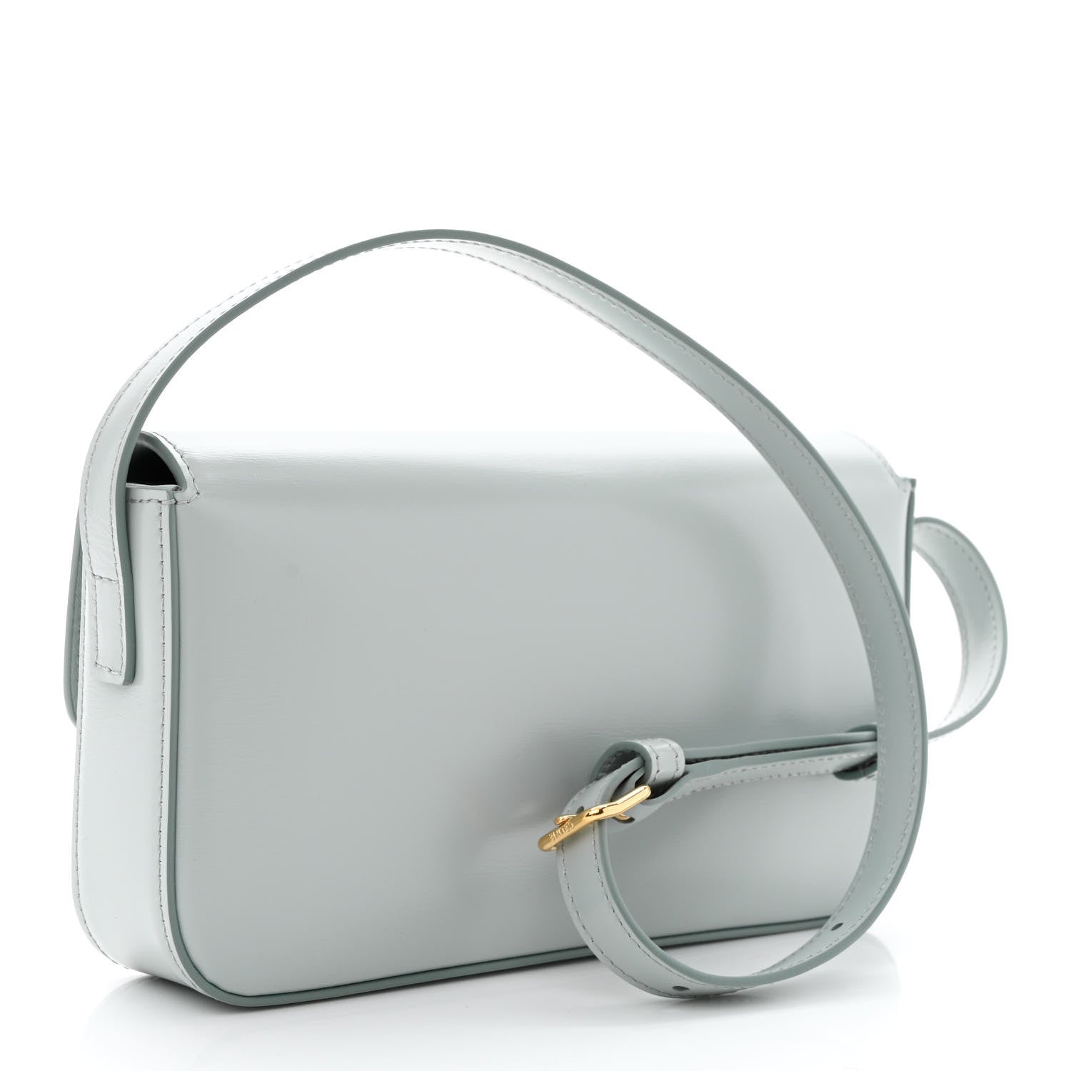 Celine Shiny Calfskin Triomphe Shoulder Bag Soft Blue 3 of 13