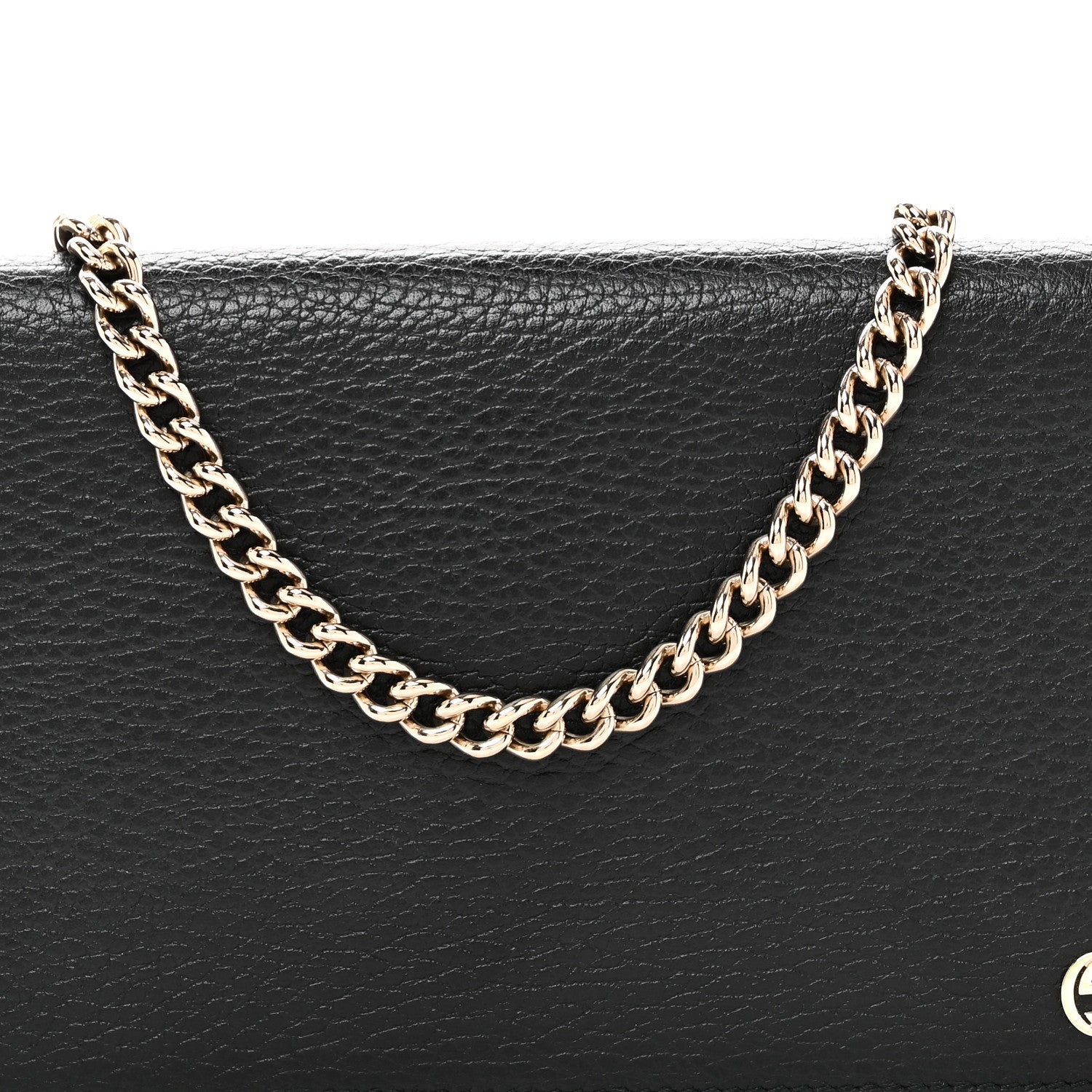 Gucci Dollar Calfskin Medium Betty Chain Wallet Black 7 of 10