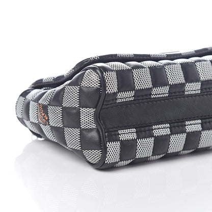 Louis Vuitton Calfskin Damier Twist Shoulder Bag BB Black White 7 of 8