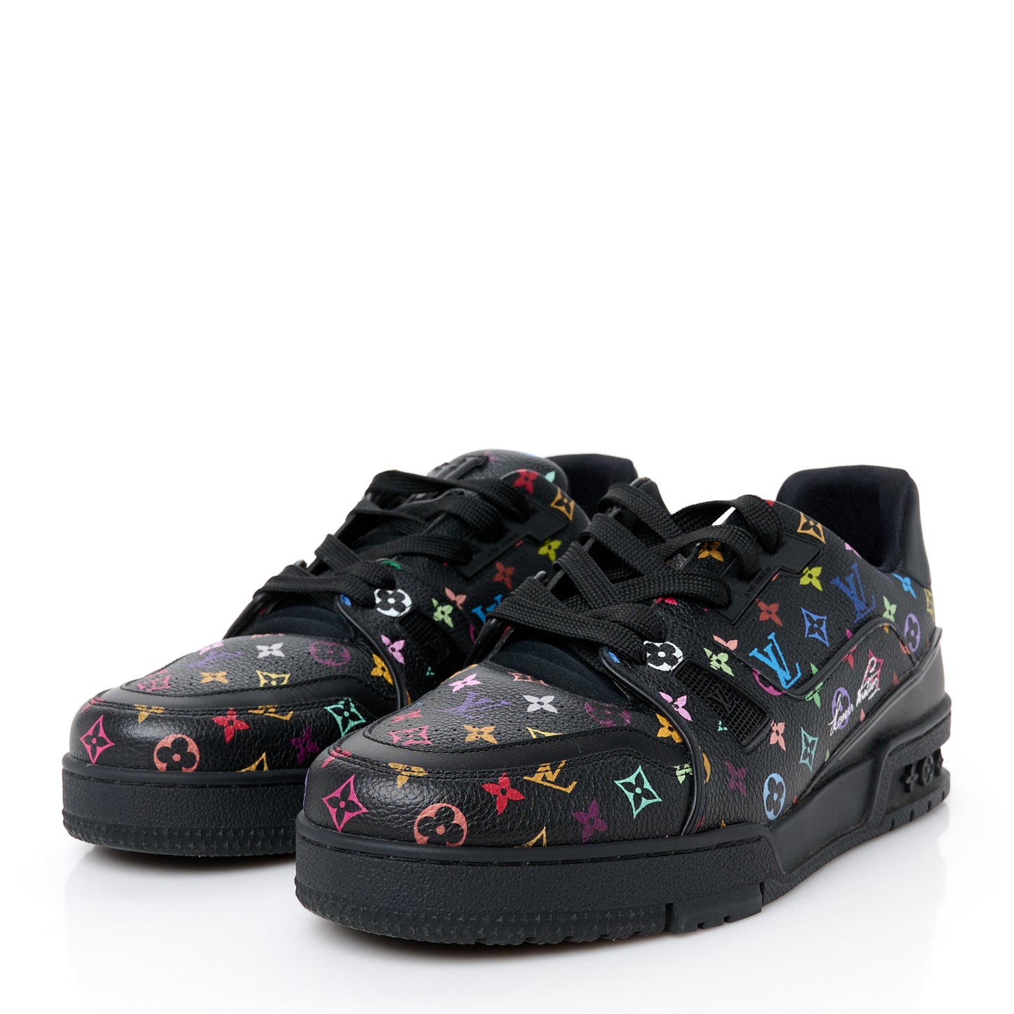 LV X TM Calfskin Monogram Multicolor Womens LV Trainer Sneakers 40 Black