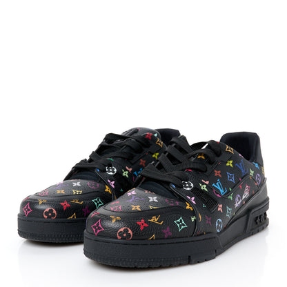 Louis Vuitton LV X TM Calfskin Monogram Multicolor Womens LV Trainer Sneakers 40 Black 4 of 10