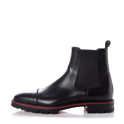 Christian Louboutin Mens Calfskin Melon Flat Chelsea Boots 41.5 Black 1 of 9