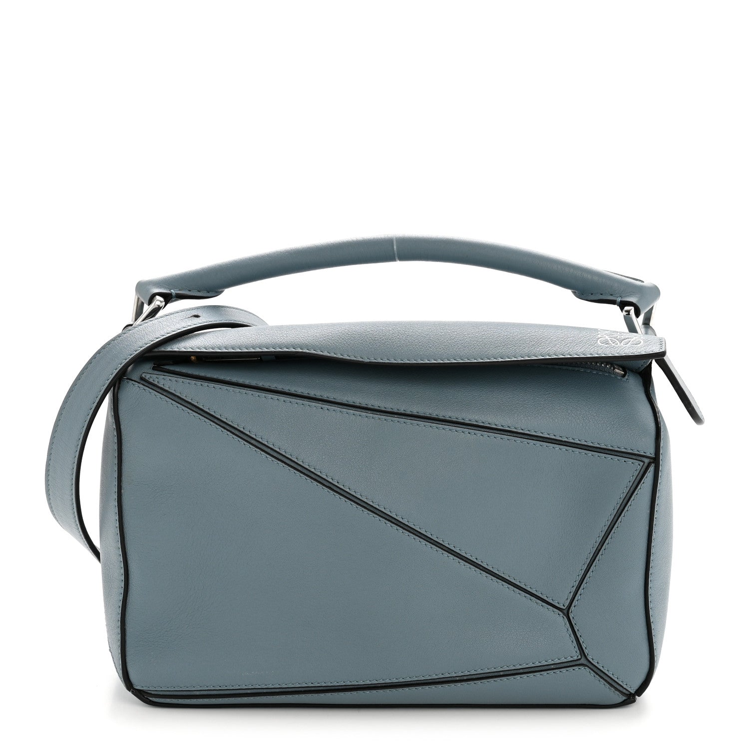 Loewe Calfskin Small Puzzle Bag Stone Blue 1843321 – FASHIONPHILE