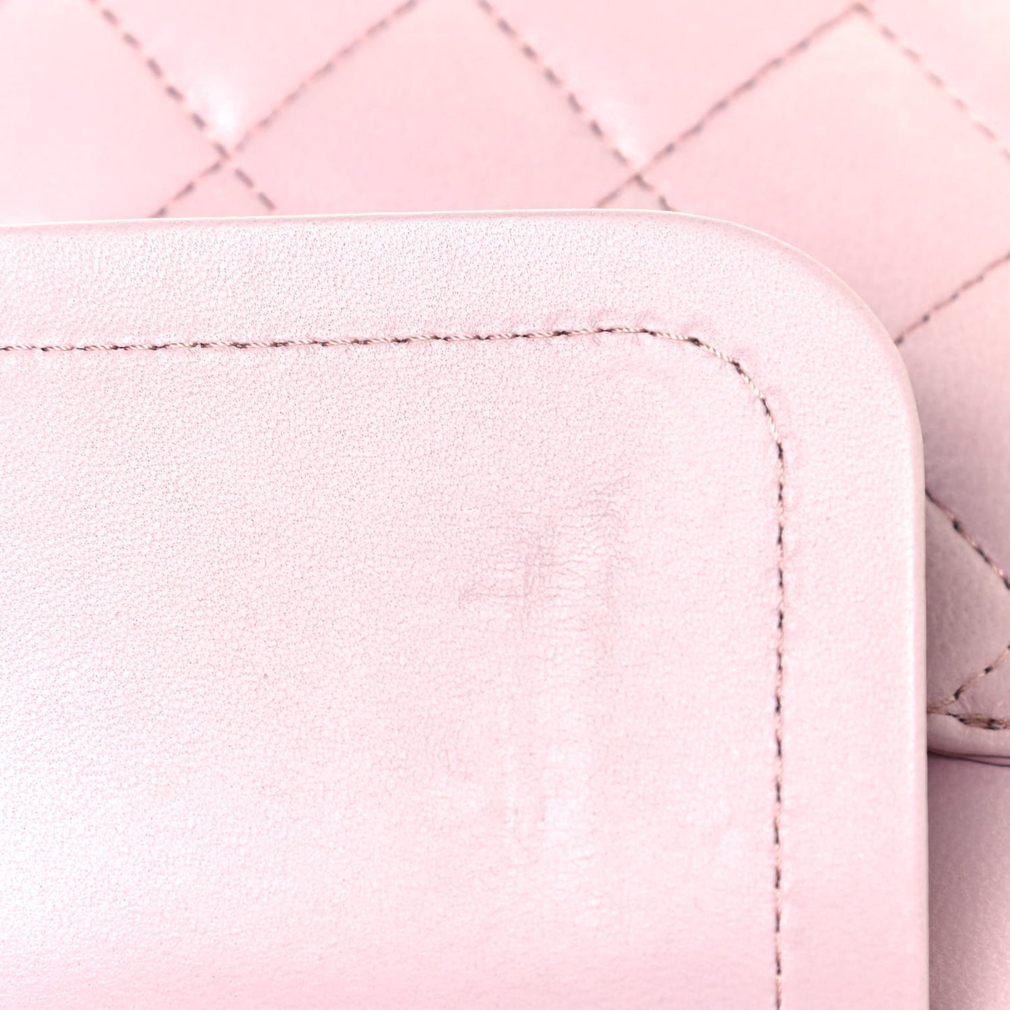 Lambskin Quilted Medium Double Flap Light Pink