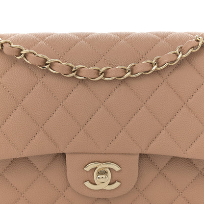 Chanel Caviar Quilted Medium Double Flap Dark Beige 8 of 12