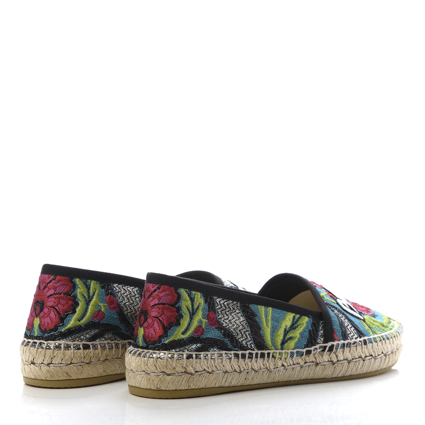 Tapestry Brocade Blind For Love Espadrilles 37 Acquamarine Green Black
