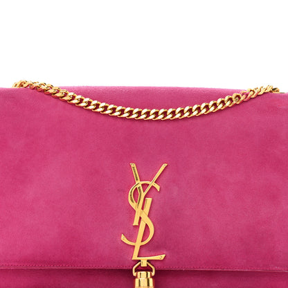 Saint Laurent Suede Medium Monogram Kate Tassel Shoulder Bag Lipstick Fuchsia 8 of 19