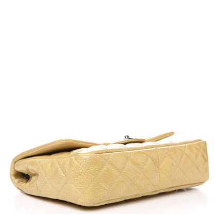 Chanel Crinkled Patent Quilted Jumbo Single Flap Light Beige 3 of 13