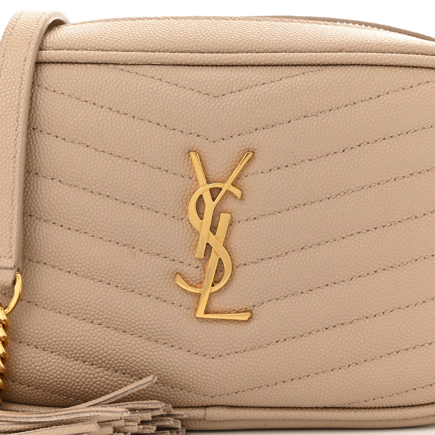 Grain De Poudre Matelasse Monogram Mini Lou Camera Bag Dark Beige